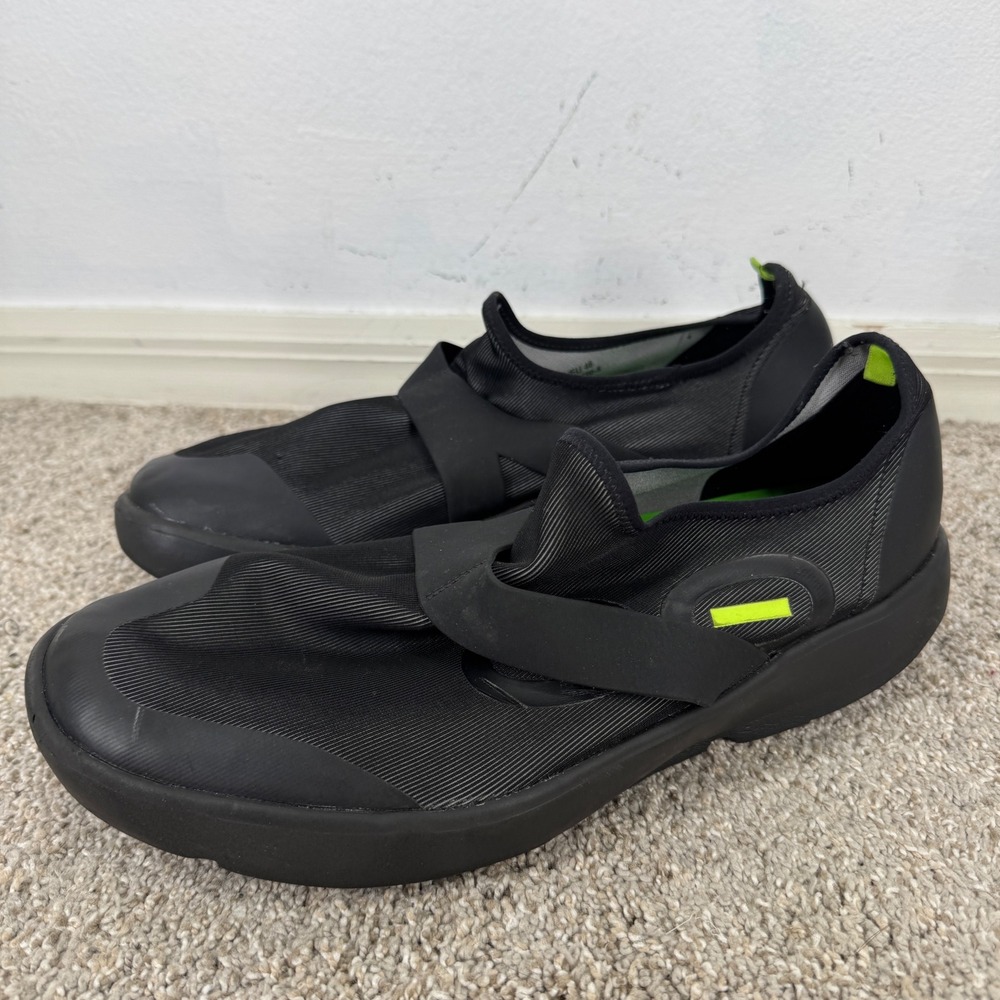 OOFOS OOmg Sport Low Black Citron Mens Recovery Shoes Size 13 EU 46 Comfort